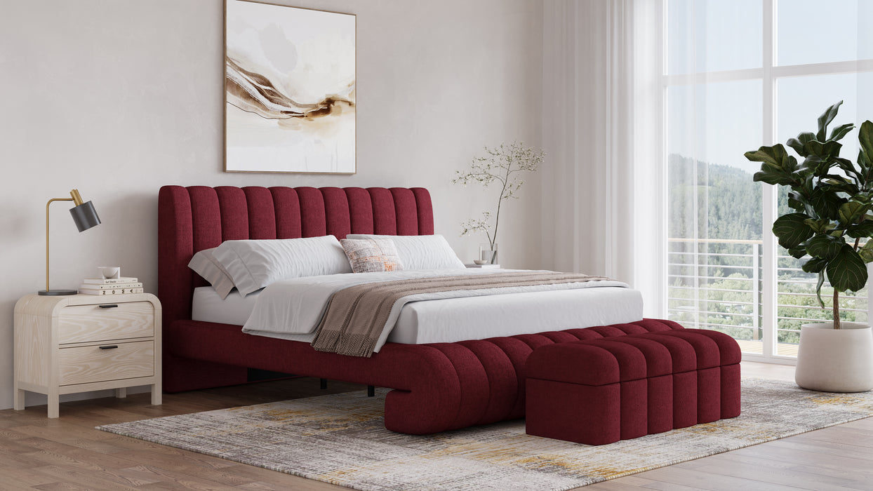 Savage Uph Queen Bed - Ruby