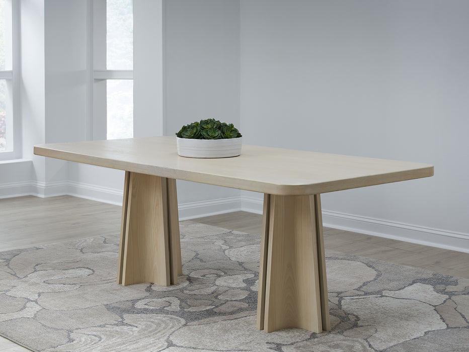 Zinnia Wood Dn Table- Wht Sand