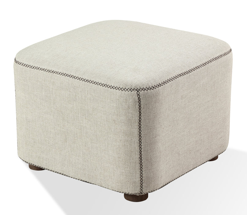 Louis Uph Sq Ottoman - Nt Lght